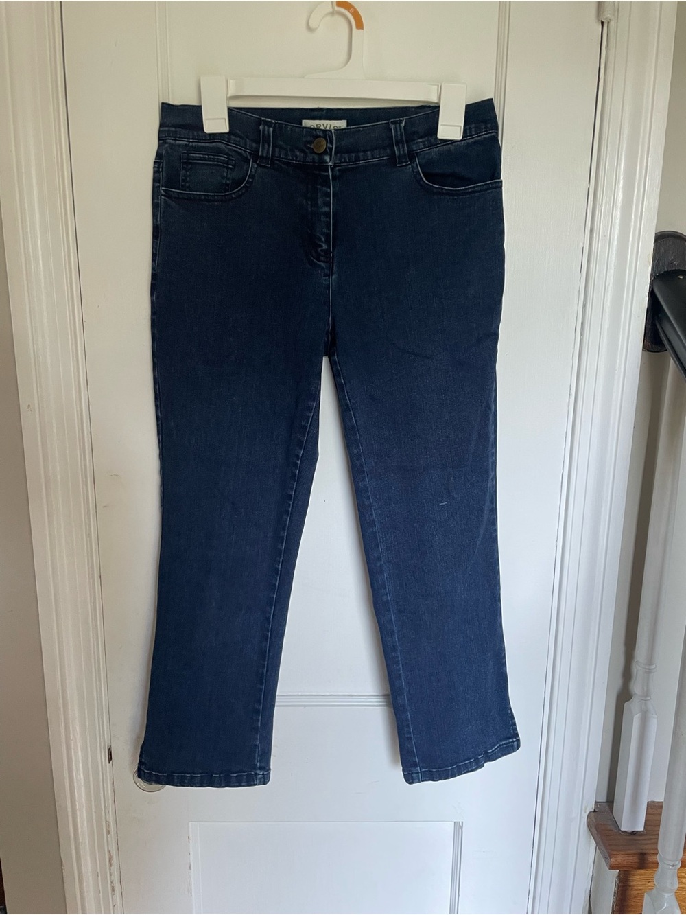 Orvis Women’s Dark Indigo Boot Cut Cropped Jeans Size 4